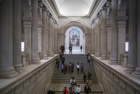 Tourists at Metropolitan Museum of Art, New York City, New York State, USAのeditorial素材