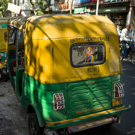 Auto rickshaws on a street, Abhedananda Road, Kolkata, West Bengal, Indiaのeditorial素材