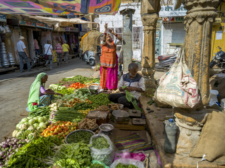 Farmers market, Jaisalmer Fort, Jaisalmer, Rajasthan, Indiaのeditorial素材