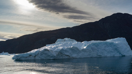 Icebergs floating in the Labrador Sea, Nuuk Fjord, Sermersooq, Greenlandのeditorial素材