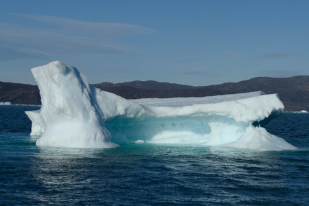 Icebergs floating in the Labrador Sea, Nuuk Fjord, Sermersooq, Greenlandのeditorial素材