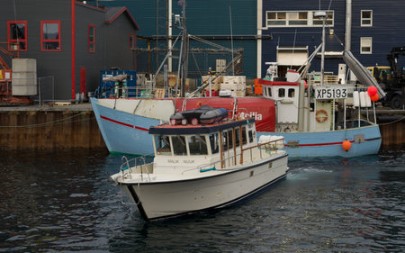 Boat at harbor, Nuuk, Sermersooq, Greenlandのeditorial素材