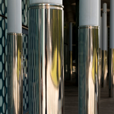 Close-up of building columns, Seoul, South Koreaのeditorial素材