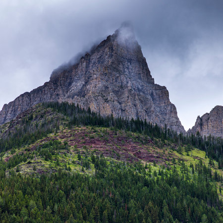 Scenic view of mountain peak, Red Rock Canyon Parkway, Waterton Lakes National Park, Alberta, Canadaのeditorial素材