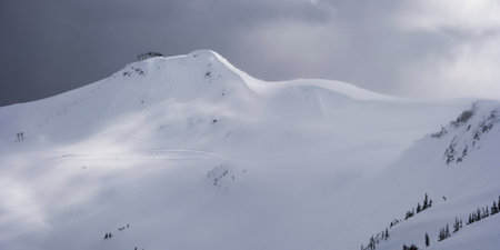 Snow covered mountain, Whistler, British Columbia, Canadaのeditorial素材