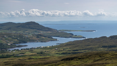 Elevated view of coast, Slieve League, County Donegal, Irelandのeditorial素材