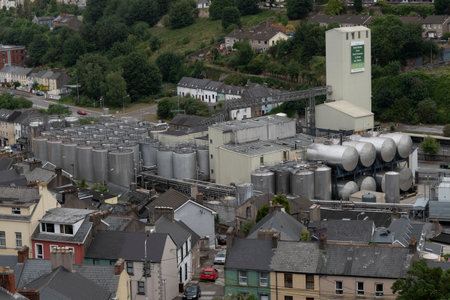 Elevated view of brewery factory, Shandon, Cork City, Irelandのeditorial素材