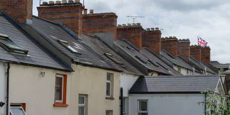 Row Victorian houses, Londonderry, Northern Ireland, Irelandのeditorial素材