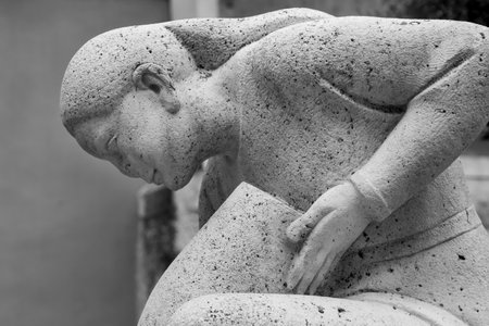 Profile view of female sculpture, Cuenca, Cuenca Province, Castilla La Mancha, Spainのeditorial素材