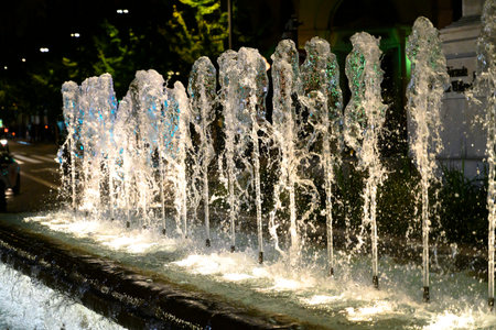 View of fountain, Albolote, Granada Province, Spainのeditorial素材