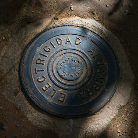 Manhole in Alhambra, Granada, Spainのeditorial素材