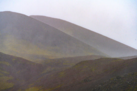 Scenic view of mountain range, Reykholahreppur, Westfjords, Icelandのeditorial素材