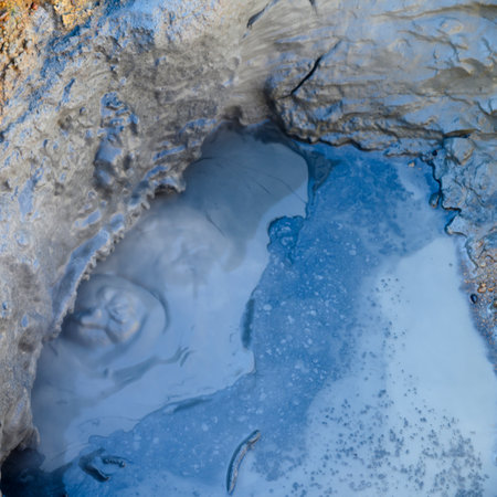 View of volcanic crater, Olfus, Southern Region, Icelandのeditorial素材