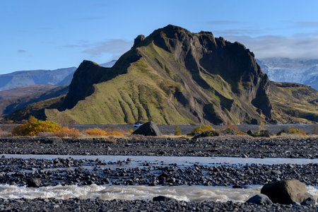 River flowing through rocks, Rangarï¿½ing Eystra, Southern Region, Icelandのeditorial素材