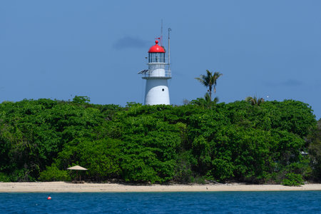 View of lighthouse, Low island, Port Douglas, Queensland, Australiaのeditorial素材