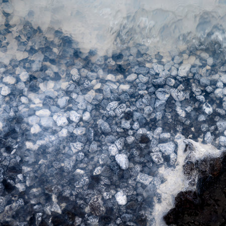 Water flowing over rocks, Grindavik, Southern Peninsula Region, Icelandのeditorial素材