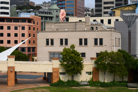 Buildings in a city, Wellington, Wellington Region, North Island, New Zealandのeditorial素材
