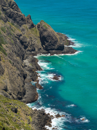 Scenic view of coastline, Cape Reinga, Aupouri Peninsula, Far North District, North Island, New...