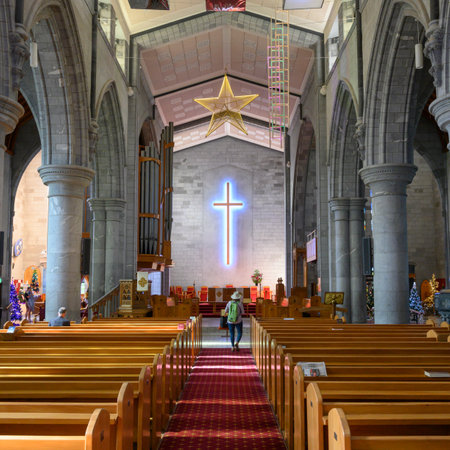 Interior of Christ Church Cathedral, Trafalgar Square, Nelson, South Island, New Zealandのeditorial素材