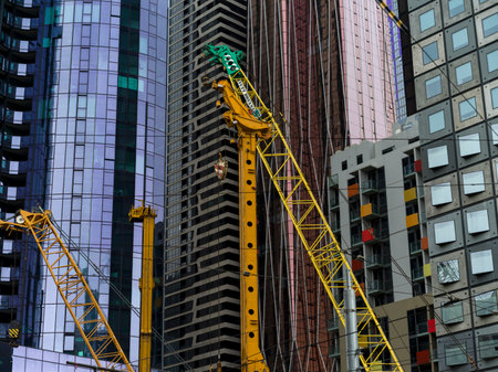 Building crane in Melbourne, State Of Victoria, Australiaのeditorial素材