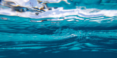 Close-up of rippled water surface, Castle Rock Dive Site, Nursery Dive Site, Great Barrier Reef, Queensland, Australiaのeditorial素材