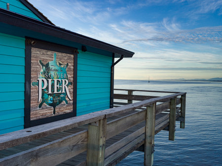 Pier in Campbell River, Vancouver Island, British Columbia, Canadaのeditorial素材