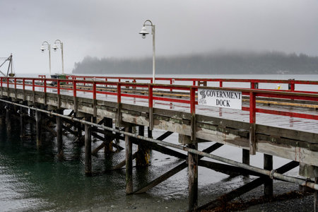 Government Dock in the Village of Alert Bay on Cormorant Island, Johnstone Strait,  British Columbia, Vancouver Island, Canada,のeditorial素材