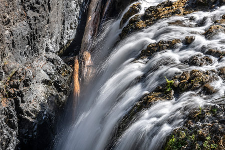 Waterfall in Englishman River Falls Provincial Park, Vancouver Island, British Columbia, Canadaのeditorial素材