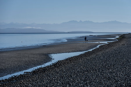 Qualicum Beach along the Strait of Georgia on Vancouver Island's northeastern coastのeditorial素材