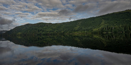 Shoreline Landscape along Regional District of Mount Waddington Vancouver Island, British Columbia, Canadaのeditorial素材