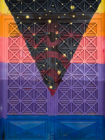 Decorative painted exterior wall in Athens, Greeceのeditorial素材