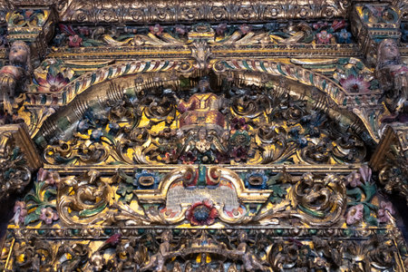 Ornate interior of The Monastery of Panagia Tourliani, Ano Mera, Mykonos, Greeceのeditorial素材