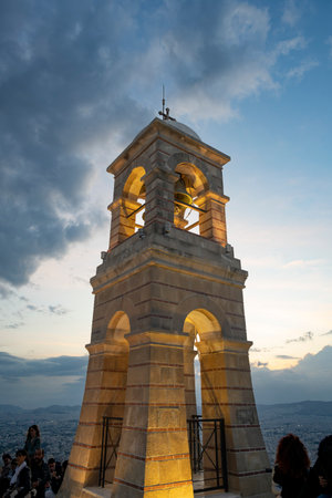 Lycabettus hill is the highest point in the center of Athens Greeceのeditorial素材