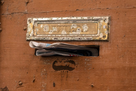 Mail in a mailbox in the town of Bosa which is situated about two-thirds of the way up the west...