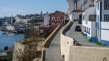 Coastline along the Town of Sines, Setubal, Portugal that is also a popular beach spot and the main fishing harbour of Alentejo regionのeditorial素材