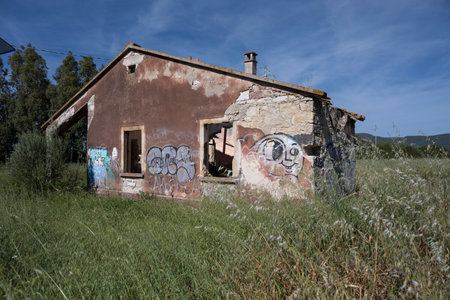 Abandoned building, Sardinia, Italyのeditorial素材