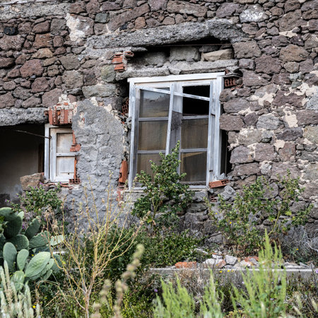 Abandoned derelict building, Sardinia, Italyのeditorial素材
