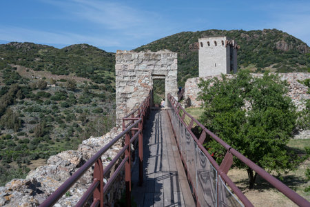 Medieval Castle of Serravalle in Bosa which is situated about two-thirds of the way up the west coast of Sardinia, Italyのeditorial素材