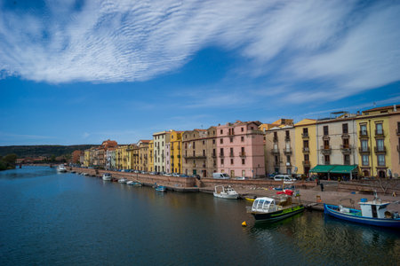 Coastline of the Town of Bosa, Sardinia, Italyのeditorial素材