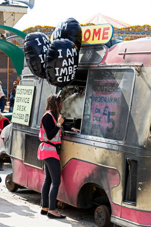 Weston-super-Mare, UK - September 10, 2015: Banksyâ€™s Dismaland exhibition at the Tropicana,...