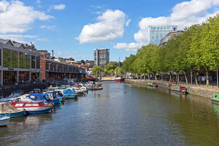 Bristol, UK - May 26, 2015: Saint Augustineâs Reach with the Colston Tower and the Radisson Blu hotel visible in the backgroundのeditorial素材