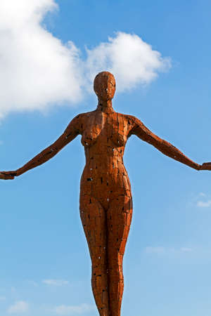 Portishead, UK - October 22, 2011: Detail of Rick Kirbyâs sculpture âArc of Angelsâ which is part of a sculpture trail around the townのeditorial素材