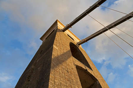 Bristol, UK - December 19, 2014: Clifton Suspension Bridge at sunsetのeditorial素材