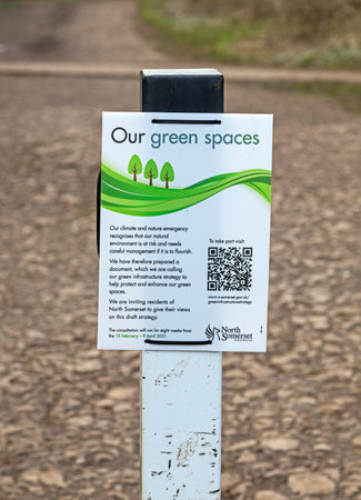 Weston-super-Mare, UK - March 5, 2021: A sign giving details of the consultation process for the...
