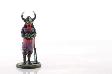 single hand-painted lead figurine of samurai generalの写真素材