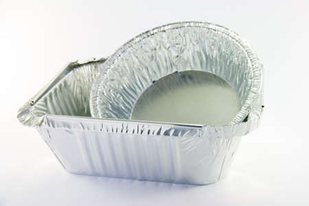 1 square and 1 round catering traysの写真素材