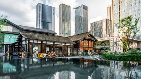 Chengdu China, 3 August 2019 : Watches and Jewellery shops including Omega and Breguet at Sino Ocean Taikoo Li in Chengdu Chinaのeditorial素材
