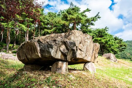 Dolmen in Gochang dolmens site from neolithic period in Gochang South Koreaの写真素材