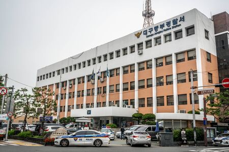 Daegu Korea , 1 October 2019 : Daegu Jungbu police station and Korean police car of the National...