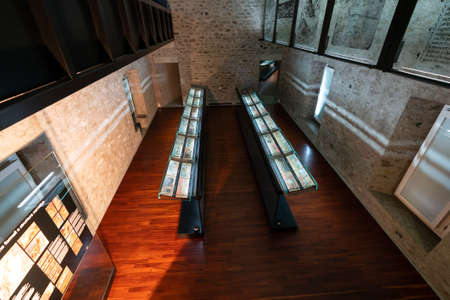 Bellinzona Switzerland, 30 June 2020: Interior view of Bellinzona Castelgrande castle in Bellinzona Ticino Switzerlandのeditorial素材